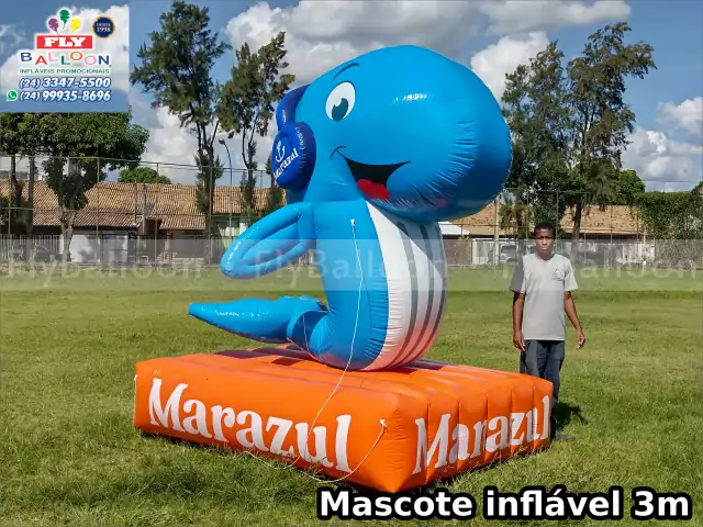 mascote inflável gigante promocional radio marazul fm